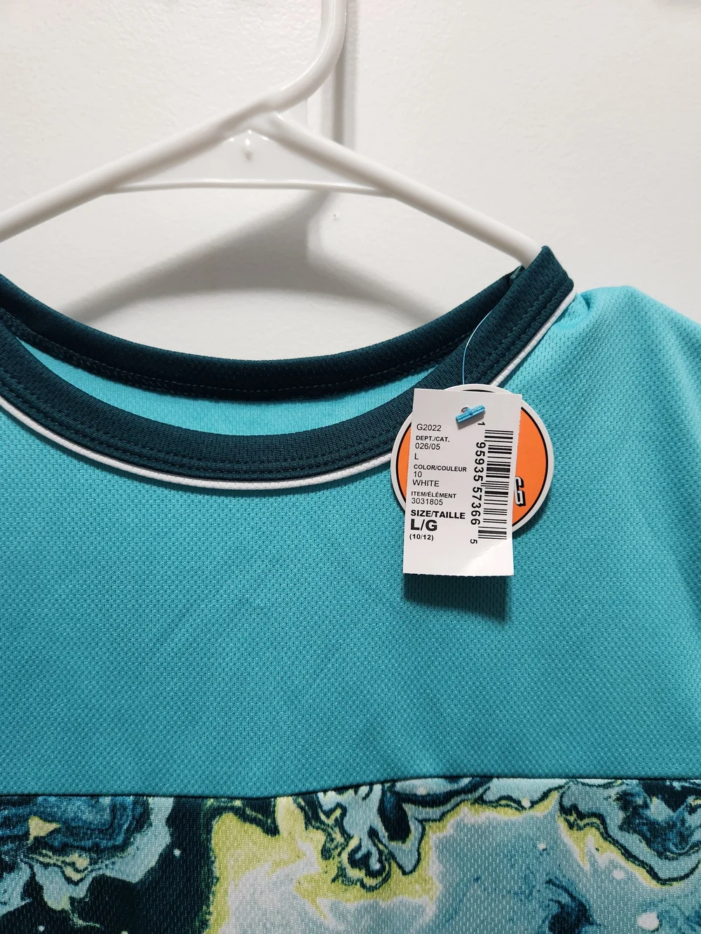Boys Athletic Tank Top - Aqua Marble & White